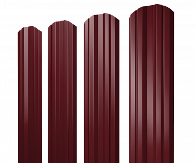 Штакетник Twin фигурный RAL 3005 глянец (красное вино) 0,4 мм